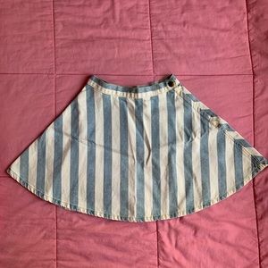 NEW American Apparel Blue/White Stripe Denim Skirt